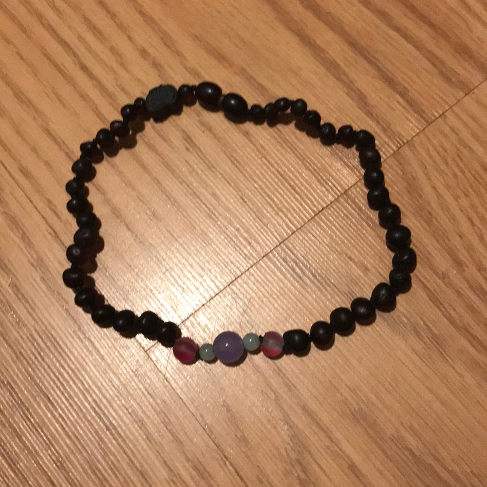 Teething necklace. I believe 10in